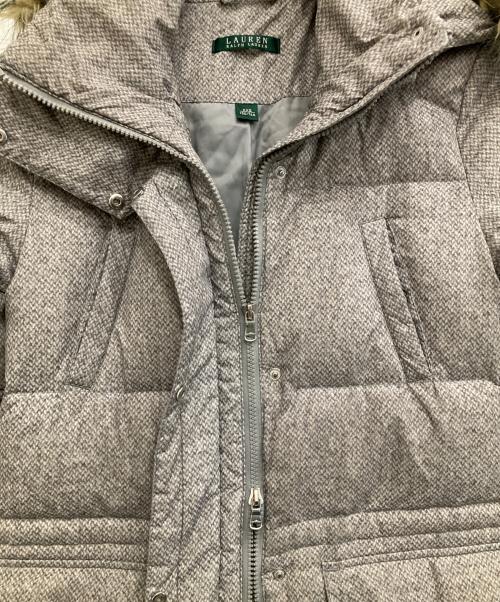 LAUREN RALPH LAUREN（ローレンラルフローレン）LAUREN RALPH LAUREN (ローレンラルフローレン) ファー付きフーデッドダウンコート グレー サイズ:XXSの古着・服飾アイテム