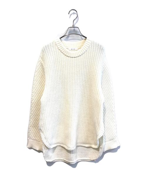 ELLA（エラ）eLLa (エラ) ラウンドミドルゲージニット ホワイト サイズ:FREEの古着・服飾アイテム