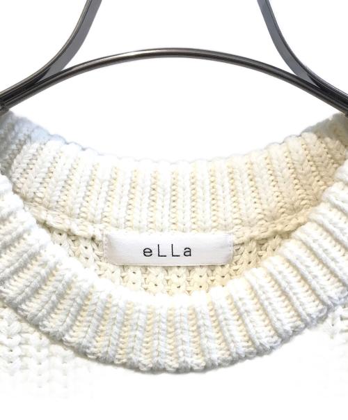 ELLA（エラ）eLLa (エラ) ラウンドミドルゲージニット ホワイト サイズ:FREEの古着・服飾アイテム