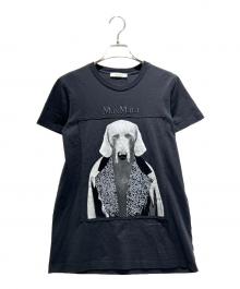 MaxMara（マックスマーラ）の古着「MMDOG Pure Cotton Rhinestone T-Shirt MMDOG ピュアコットン ラインストーンTシャツ 19460323」｜ブラック