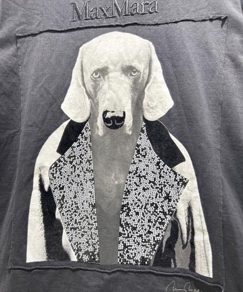 MaxMara（マックスマーラ）MaxMara (マックスマーラ) MMDOG Pure Cotton Rhinestone T-Shirt MMDOG ピュアコットン ラインストーンTシャツ 19460323 ブラック サイズ:XSの古着・服飾アイテム