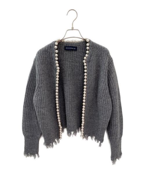 MADISON BLUE（マディソンブルー）MADISON BLUE (マディソンブルー) パールダメージカーディガン グレー サイズ:00（XS）の古着・服飾アイテム