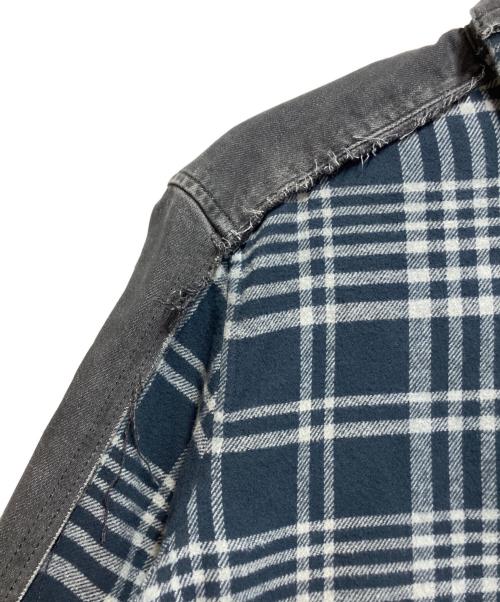 DIESEL（ディーゼル）DIESEL (ディーゼル) Timberland (ティンバーランド) デニム切替シャツ ネイビー サイズ:Lの古着・服飾アイテム