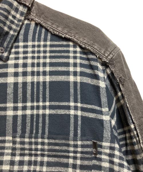 DIESEL（ディーゼル）DIESEL (ディーゼル) Timberland (ティンバーランド) デニム切替シャツ ネイビー サイズ:Lの古着・服飾アイテム