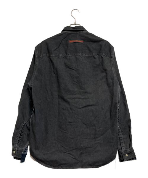 DIESEL（ディーゼル）DIESEL (ディーゼル) Timberland (ティンバーランド) デニム切替シャツ ネイビー サイズ:Lの古着・服飾アイテム