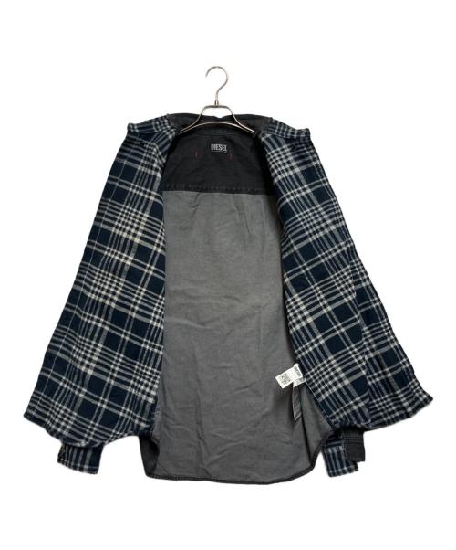 DIESEL（ディーゼル）DIESEL (ディーゼル) Timberland (ティンバーランド) デニム切替シャツ ネイビー サイズ:Lの古着・服飾アイテム