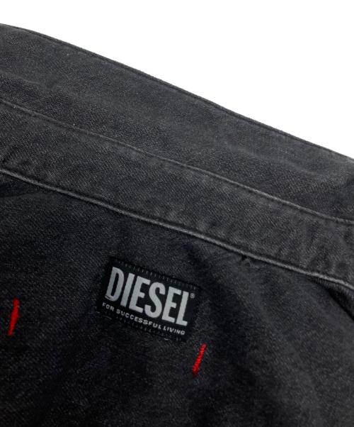 DIESEL（ディーゼル）DIESEL (ディーゼル) Timberland (ティンバーランド) デニム切替シャツ ネイビー サイズ:Lの古着・服飾アイテム