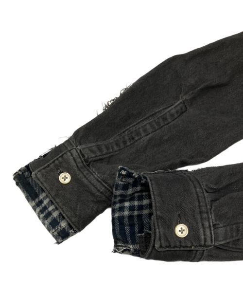 DIESEL（ディーゼル）DIESEL (ディーゼル) Timberland (ティンバーランド) デニム切替シャツ ネイビー サイズ:Lの古着・服飾アイテム