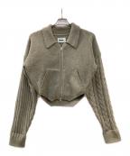 VIAVANDAヴィアヴァンダ）の古着「ジップカーディガン」｜オリーブ