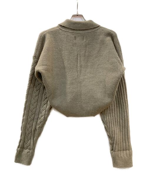 VIAVANDA（ヴィアヴァンダ）VIAVANDA (ヴィアヴァンダ) ジップカーディガン オリーブ サイズ:FREEの古着・服飾アイテム