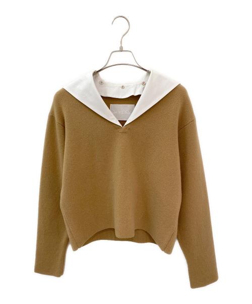 MYLAN（マイラン）MYLAN (マイラン) ウールカシミヤセーラーカラーニット キャメル サイズ:FREEの古着・服飾アイテム