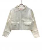 Barbie×ESTNATIONバービー×エストネーション）の古着「ニットブルゾン」｜ホワイト