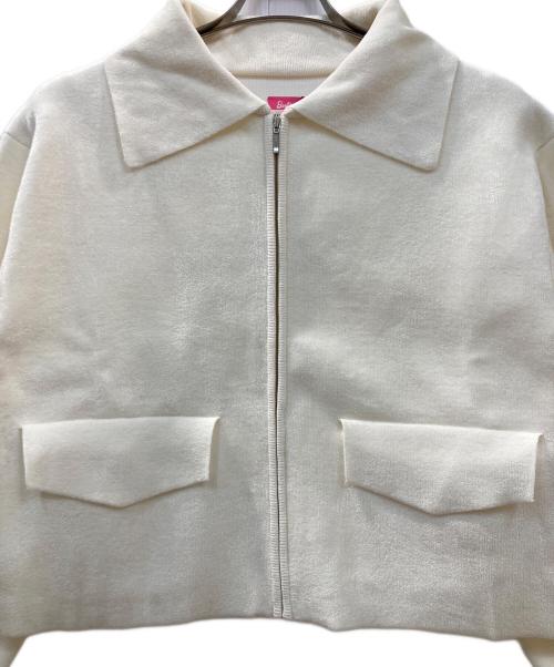 Barbie（バービー）Barbie (バービー) ESTNATION (エストネーション) ニットブルゾン ホワイト サイズ:FREE 未使用品の古着・服飾アイテム