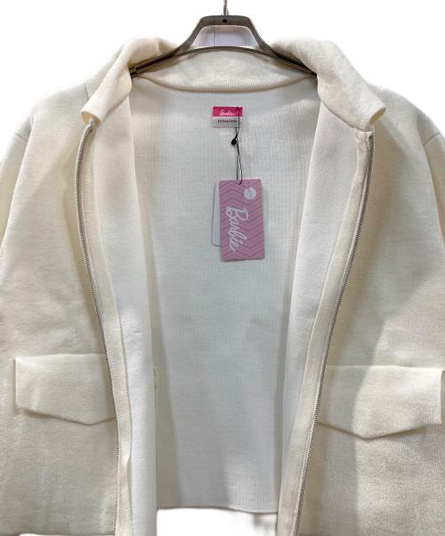 Barbie（バービー）Barbie (バービー) ESTNATION (エストネーション) ニットブルゾン ホワイト サイズ:FREE 未使用品の古着・服飾アイテム