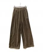 GOD SELECTION XXXゴッドセレクショントリプルエックス）の古着「VELOUR LONG PANTS ベロアパンツ」｜オリーブ