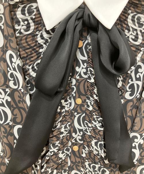 CORCOVADO（コルコバード）CORCOVADO (コルコバード) Polyester Chiffon ボウタイブラウス ブラウン サイズ:38の古着・服飾アイテム