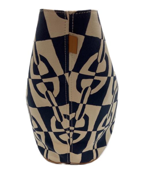 HERMES（エルメス）HERMES (エルメス) パニエドプラージュPM トートバッグ アイボリー×ブルーの古着・服飾アイテム