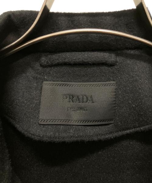 PRADA（プラダ）PRADA (プラダ) ウールxカシミヤ ブルゾンジャケット　 トライアングルロゴ ジップアップ ブルゾン ブラック サイズ:Mの古着・服飾アイテム