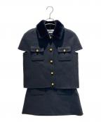 PRADAプラダ）の古着「カシミヤ半袖ジャケット&スカートセットアップ」｜ブラック