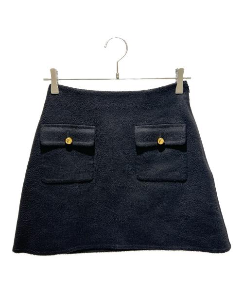 PRADA（プラダ）PRADA (プラダ) カシミヤ半袖ジャケット&スカートセットアップ ブラック サイズ:38の古着・服飾アイテム