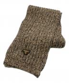 PRADAプラダ）の古着「PRADA　メランジウールカシミヤニットスカーフ」｜ブラウン