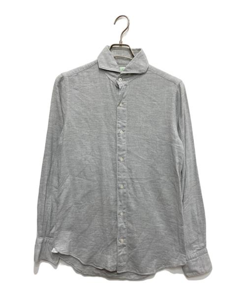 finamore（フィナモレ）finamore (フィナモレ) ワイドカラーネルシャツ グレー サイズ:Sの古着・服飾アイテム