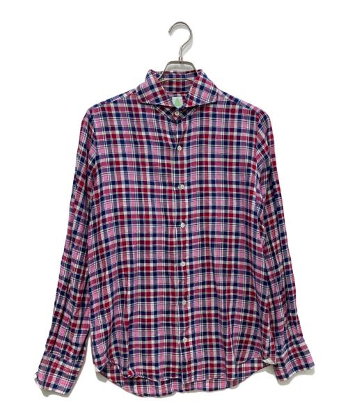 finamore（フィナモレ）finamore (フィナモレ) リネン混シャツ ピンク サイズ:Mの古着・服飾アイテム