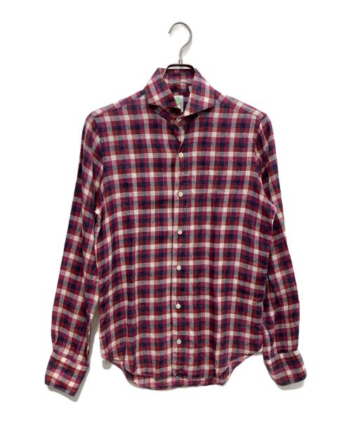 finamore（フィナモレ）Finamore (フィナモレ) リネンシャツ レッド サイズ:Sの古着・服飾アイテム