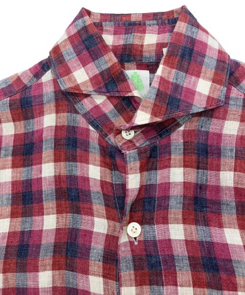 finamore（フィナモレ）Finamore (フィナモレ) リネンシャツ レッド サイズ:Sの古着・服飾アイテム