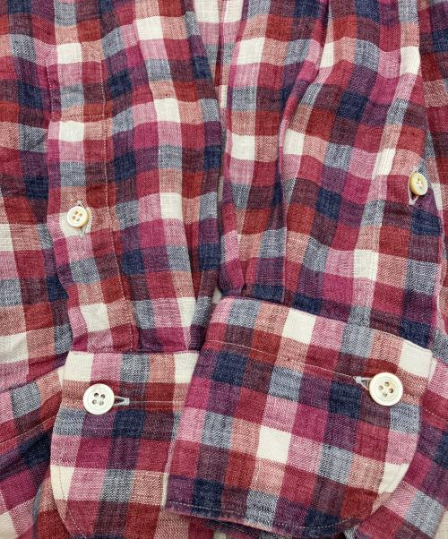 finamore（フィナモレ）Finamore (フィナモレ) リネンシャツ レッド サイズ:Sの古着・服飾アイテム
