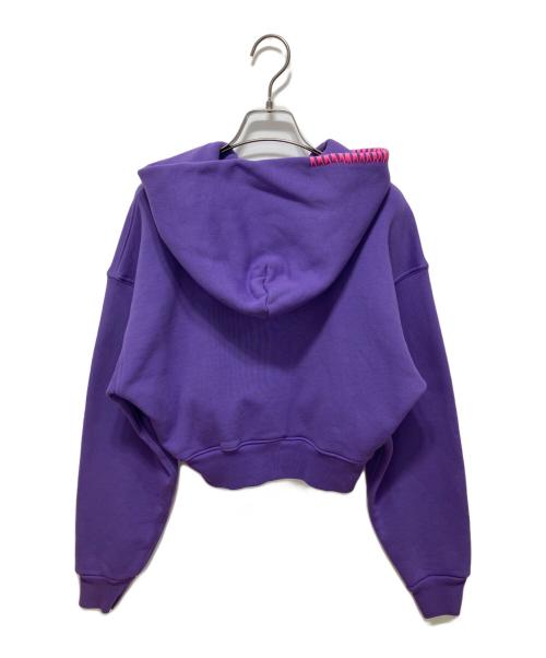 madhappy（マッドハッピー）madhappy (マッドハッピー) Classics Cropped Fleece Hoodie パープル サイズ:XS 未使用品の古着・服飾アイテム
