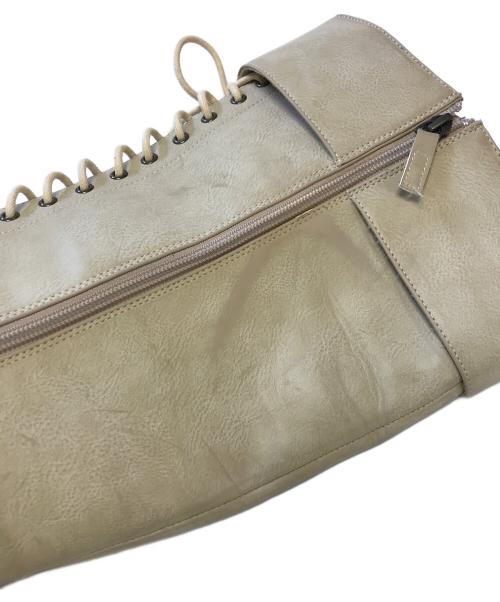 YELLO（イエロ）YELLO (イエロ) レースアップロングブーツ ベージュ サイズ:Lの古着・服飾アイテム