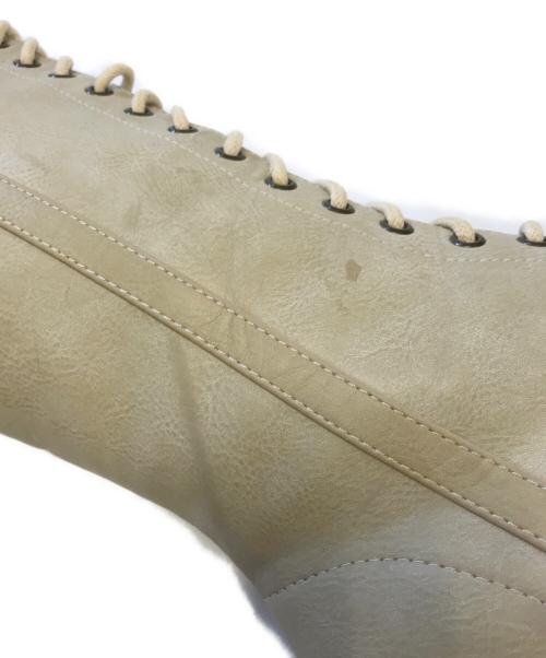 YELLO（イエロ）YELLO (イエロ) レースアップロングブーツ ベージュ サイズ:Lの古着・服飾アイテム