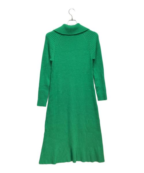 VERMEIL par iena（ヴェルメイユ パー イエナ）VERMEIL par iena (ヴェルメイユ パー イエナ) リブニットポロワンピース グリーン サイズ:表記なしの古着・服飾アイテム
