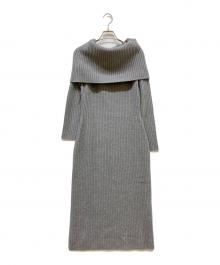 theory（セオリー）の古着「オフショルダーニットワンピース」｜グレー