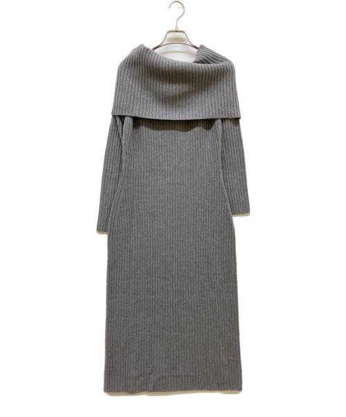 theory（セオリー）theory (セオリー) オフショルダーニットワンピース グレー サイズ:Sの古着・服飾アイテム