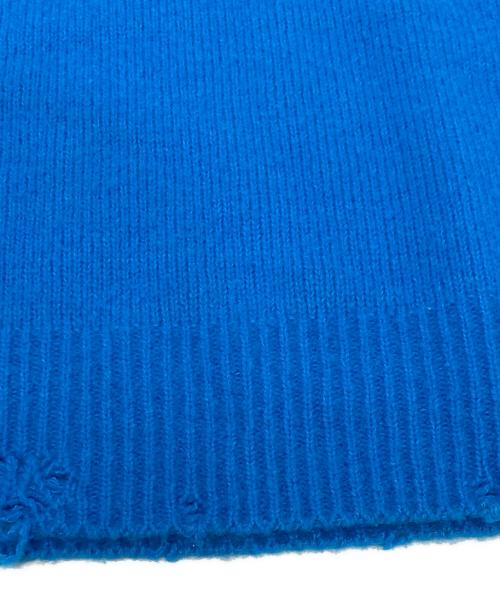 VERSACE（ヴェルサーチェ）VERSACE (ヴェルサーチェ) ダメージ加工ニット ブルー サイズ:50の古着・服飾アイテム
