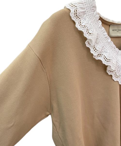 UNITED ARROWS（ユナイテッドアローズ）UNITED ARROWS (ユナイテッドアローズ) スカラップ レース フリル ニット ベージュ サイズ:Freeの古着・服飾アイテム