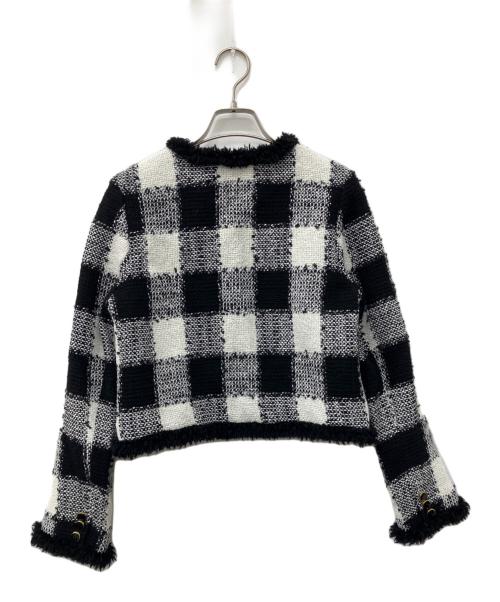 sheller（シェリエ）sheller (シェリエ) ギンガムツイードノーカラージャケット ブラック サイズ:Fの古着・服飾アイテム
