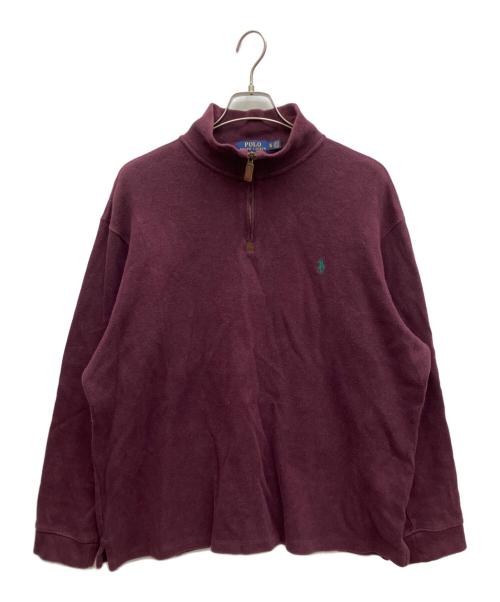 POLO RALPH LAUREN（ポロ・ラルフローレン）POLO RALPH LAUREN (ポロ・ラルフローレン) ハーフジップニット パープル サイズ:XLの古着・服飾アイテム