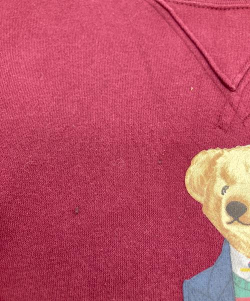 POLO RALPH LAUREN（ポロ・ラルフローレン）POLO RALPH LAUREN (ポロ・ラルフローレン) ポロベアプリントスウェット レッド サイズ:Sの古着・服飾アイテム