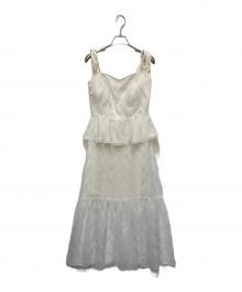 M ME EME（エムミーエメ）の古着「フェザーキャミソールワンピース」｜ホワイト