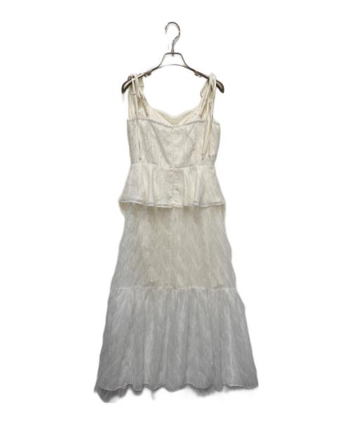 M ME EME（エムミーエメ）M me eme (エムミーエメ) フェザーキャミソールワンピース ホワイト サイズ:FREEの古着・服飾アイテム