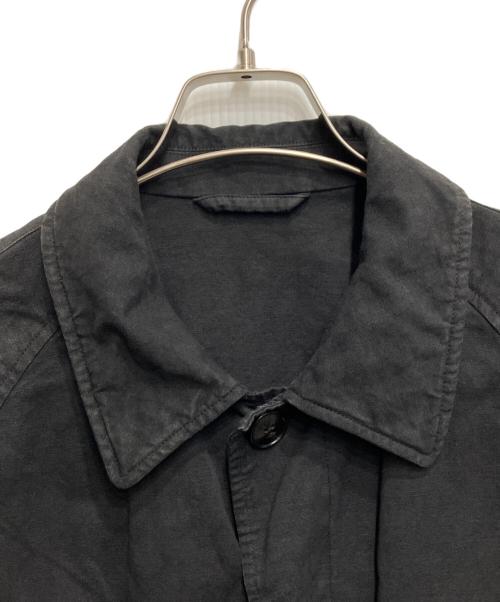 confect（コンフェクト）CONFECT (コンフェクト) 硫化染めリネンブレンドステンカラーコート ブラック サイズ:5の古着・服飾アイテム