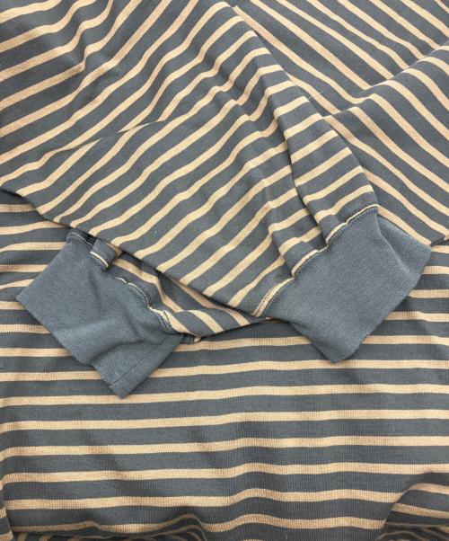is-ness（イズネス）is-ness (イズネス) BALLOON STRIPES LONG SLEEVE T SHIRT ベージュ×ブラウン サイズ:Mの古着・服飾アイテム