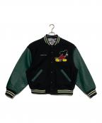SUPREME×NUMBER (N)INE×DISNEYシュプリーム×ナンバーナイン×ディズニー）の古着「Mickey Varsity Jacket」｜ブラック×グリーン