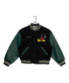 SUPREME×NUMBER (N)INE×DISNEY（シュプリーム×ナンバーナイン×ディズニー）の古着「Mickey Varsity Jacket」｜ブラック×グリーン