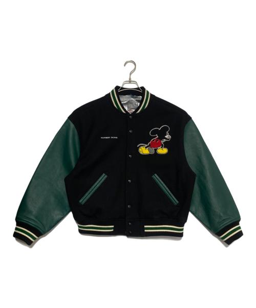 SUPREME（シュプリーム）SUPREME (シュプリーム) NUMBER (N)INE (ナンバーナイン) DISNEY (ディズニー) Mickey Varsity Jacket ブラック×グリーン サイズ:Mの古着・服飾アイテム