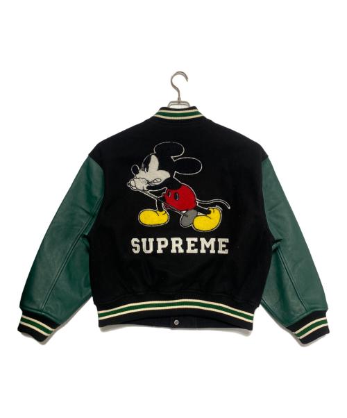 SUPREME（シュプリーム）SUPREME (シュプリーム) NUMBER (N)INE (ナンバーナイン) DISNEY (ディズニー) Mickey Varsity Jacket ブラック×グリーン サイズ:Mの古着・服飾アイテム