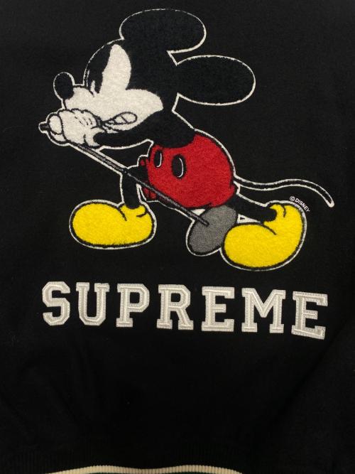SUPREME（シュプリーム）SUPREME (シュプリーム) NUMBER (N)INE (ナンバーナイン) DISNEY (ディズニー) Mickey Varsity Jacket ブラック×グリーン サイズ:Mの古着・服飾アイテム